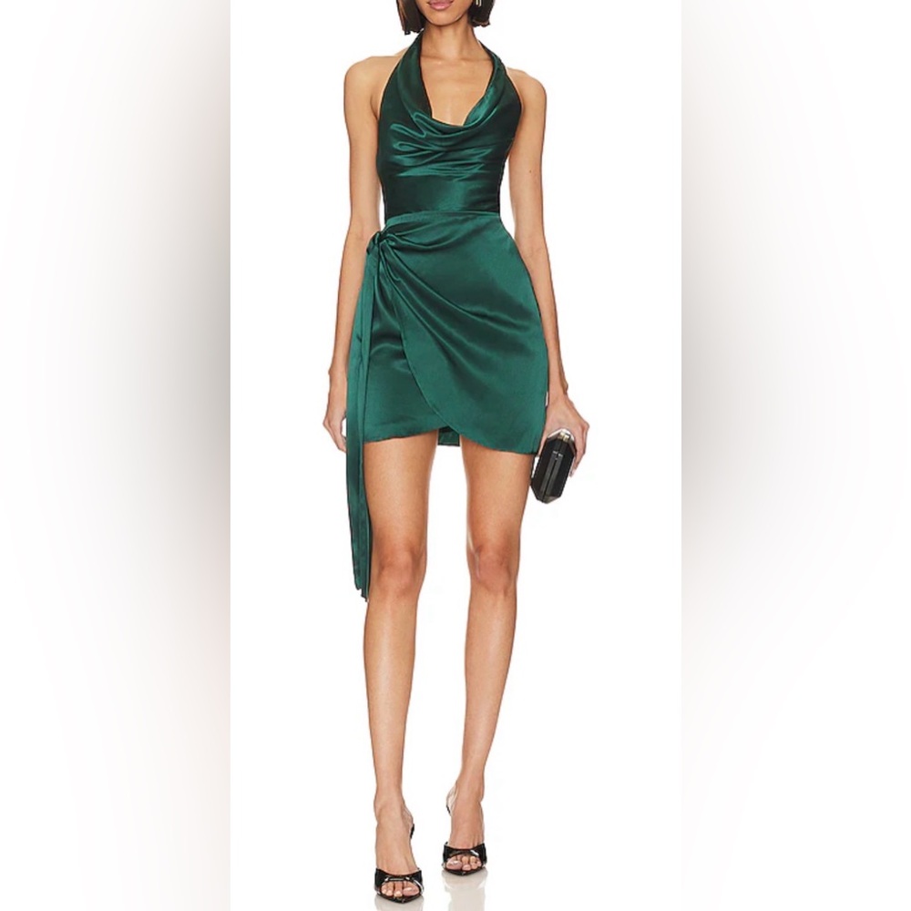 Amanda Uprichard Martine Silk Halterneck Minidress